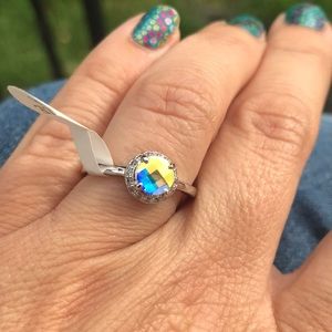 Swarovski aurora borealis ring